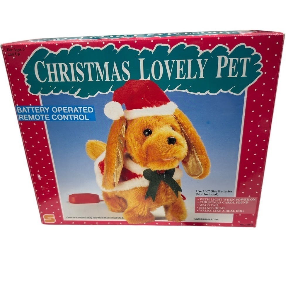 Christmas Lovely Pet Plush Toy Battery Operated Plays Christmas Songs As Is